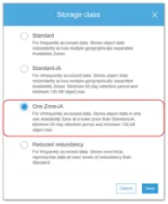 Storage Class Options